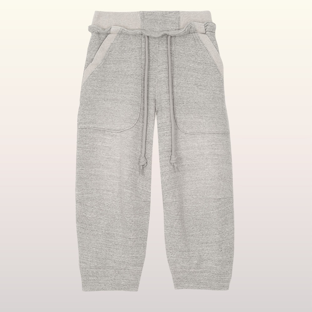 NEW R13 Deconstructed Cropped Sweatpants sz Large Heather Grey Japanese Fabric